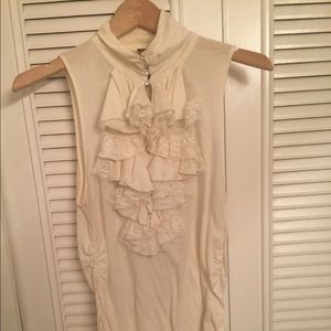 RL Rugby ruffle placket top